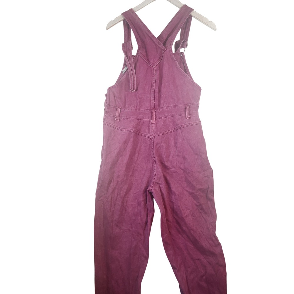 Vintage Purple Denim Overalls Cotton Bib Dungarees Plum Medium - Picture 3 of 6